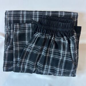 Plaid Black and White Flannel Pants